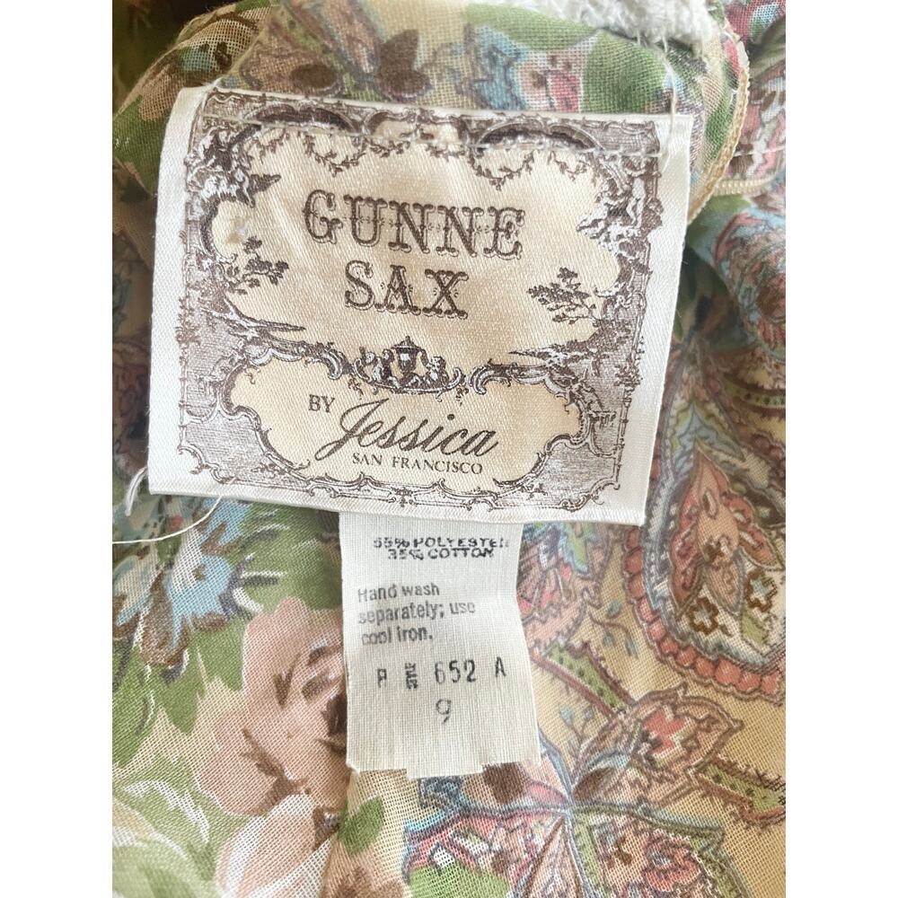 Rare 70s Gunne Sax Lace Hood Floral Prairie Maxi Dress Size 9 - Picture 14 of 14